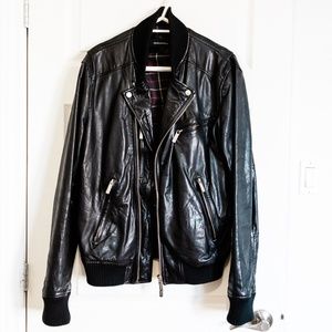 Dsquared Bomber Leather Jacket - Black - XL (54)